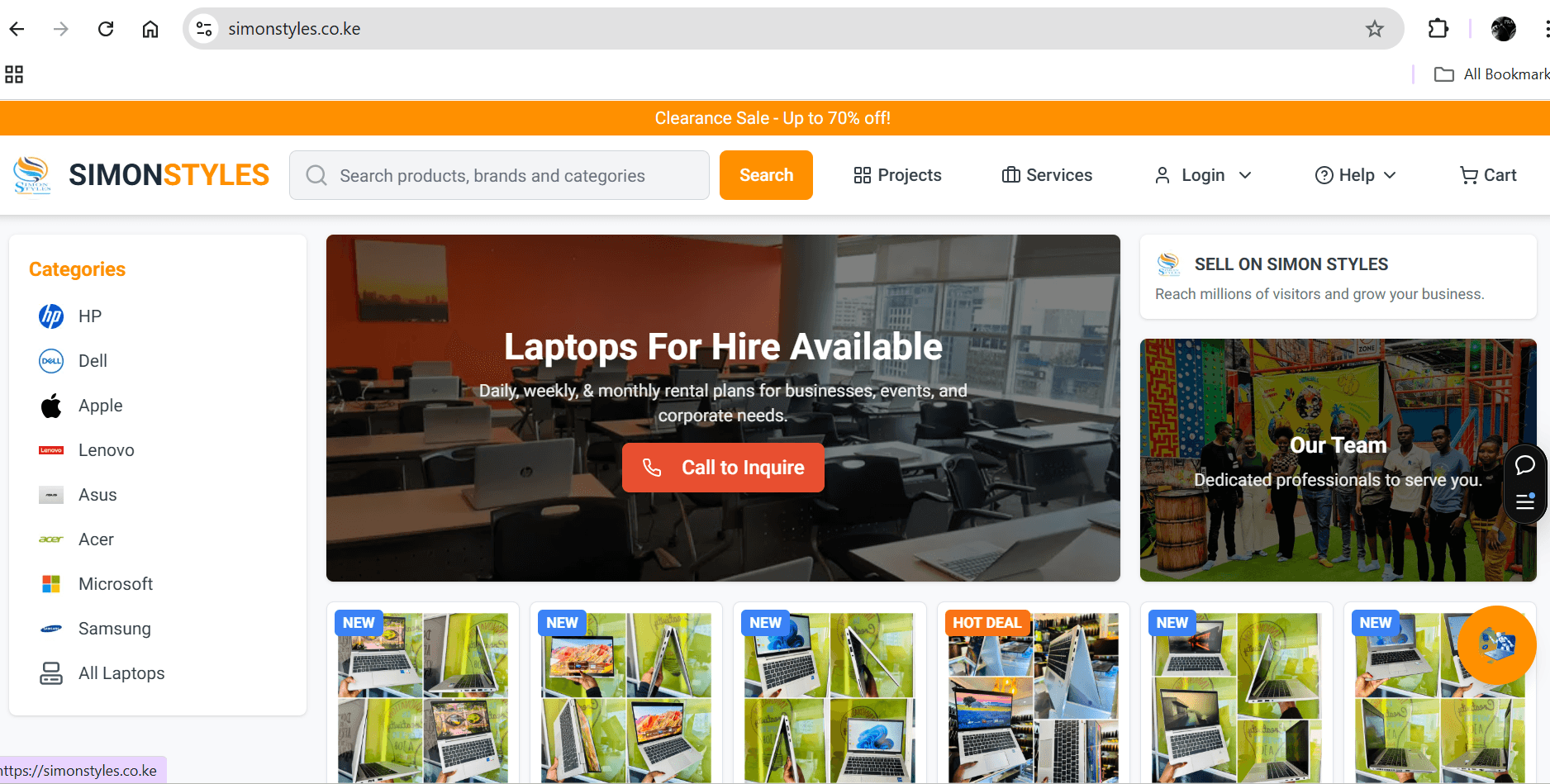 Simon Styles Company Website